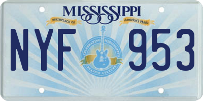 MS license plate NYF953