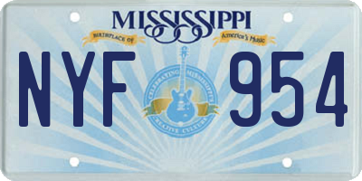MS license plate NYF954