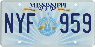 MS license plate NYF959