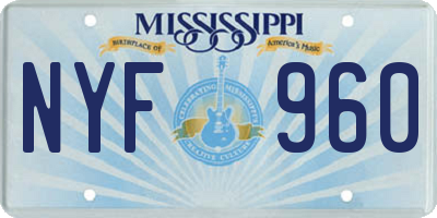 MS license plate NYF960