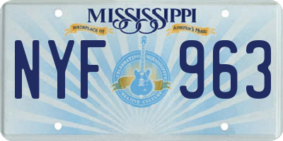 MS license plate NYF963