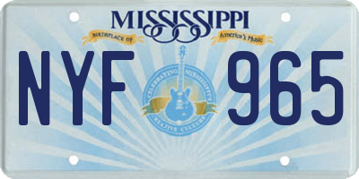 MS license plate NYF965