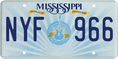 MS license plate NYF966