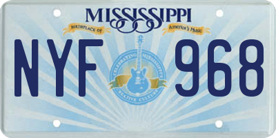 MS license plate NYF968