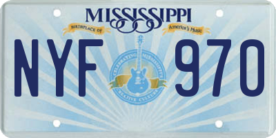 MS license plate NYF970