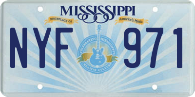 MS license plate NYF971