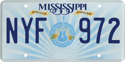 MS license plate NYF972