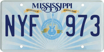 MS license plate NYF973