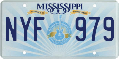 MS license plate NYF979