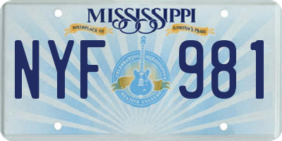 MS license plate NYF981