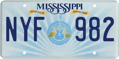 MS license plate NYF982