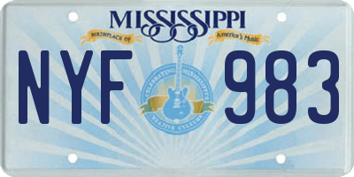 MS license plate NYF983