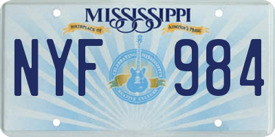 MS license plate NYF984