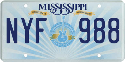 MS license plate NYF988