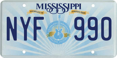 MS license plate NYF990