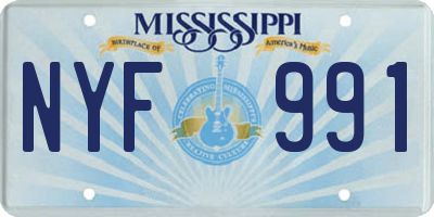 MS license plate NYF991