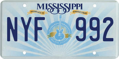 MS license plate NYF992