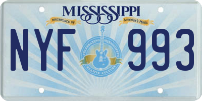 MS license plate NYF993