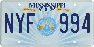 MS license plate NYF994