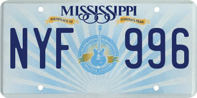 MS license plate NYF996