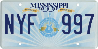 MS license plate NYF997