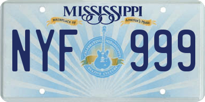 MS license plate NYF999