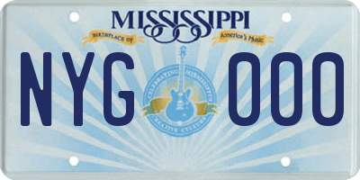 MS license plate NYG000