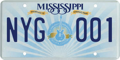 MS license plate NYG001