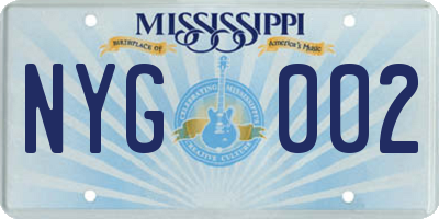 MS license plate NYG002