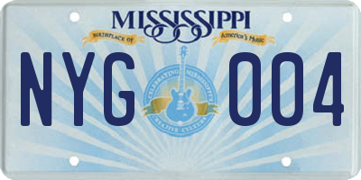 MS license plate NYG004