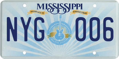 MS license plate NYG006