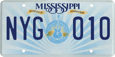MS license plate NYG010