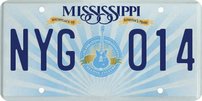 MS license plate NYG014