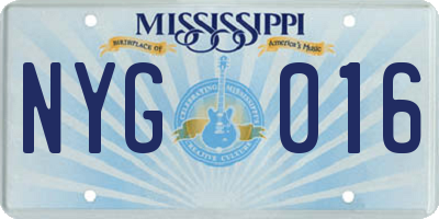 MS license plate NYG016