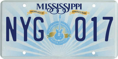 MS license plate NYG017