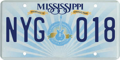 MS license plate NYG018