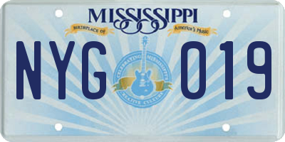 MS license plate NYG019