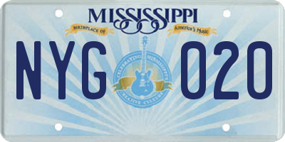 MS license plate NYG020