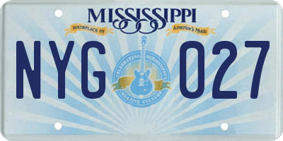 MS license plate NYG027