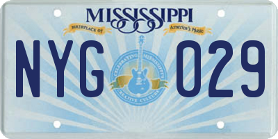 MS license plate NYG029
