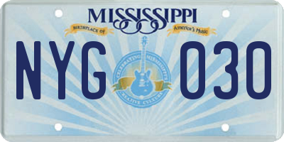 MS license plate NYG030
