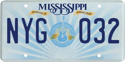 MS license plate NYG032