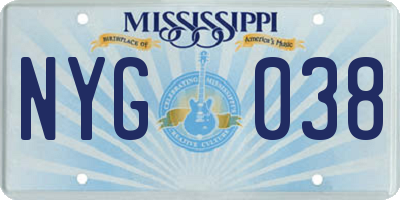 MS license plate NYG038