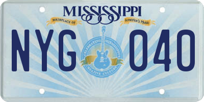 MS license plate NYG040