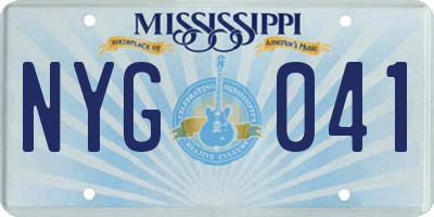 MS license plate NYG041