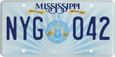 MS license plate NYG042