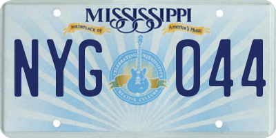 MS license plate NYG044