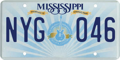 MS license plate NYG046