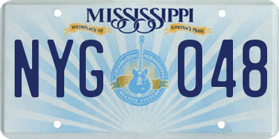 MS license plate NYG048