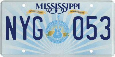 MS license plate NYG053